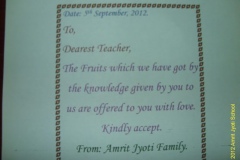 Amrit Jyoti School - Teachers Day 2012